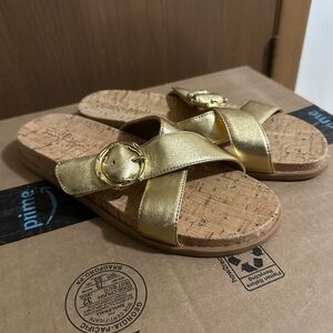 Lilly Pulitzer Bayshore Sandal Gold Cork Size 8